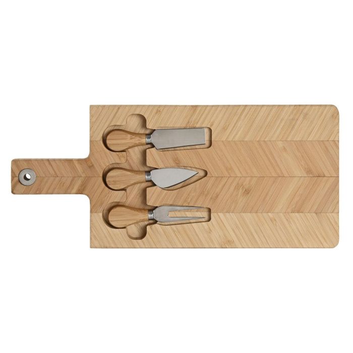 DKD Home Decor Tabla de Cortar para Queso de Bambú y Acero Inoxidable Natural 18.3x41x2 cm - Set de 4 Piezas 1 DKD Home Decor Tabla de Cortar para Queso de Bambú y Acero Inoxidable Natural 18.3x41x2 cm - Set de 4 Piezas 1