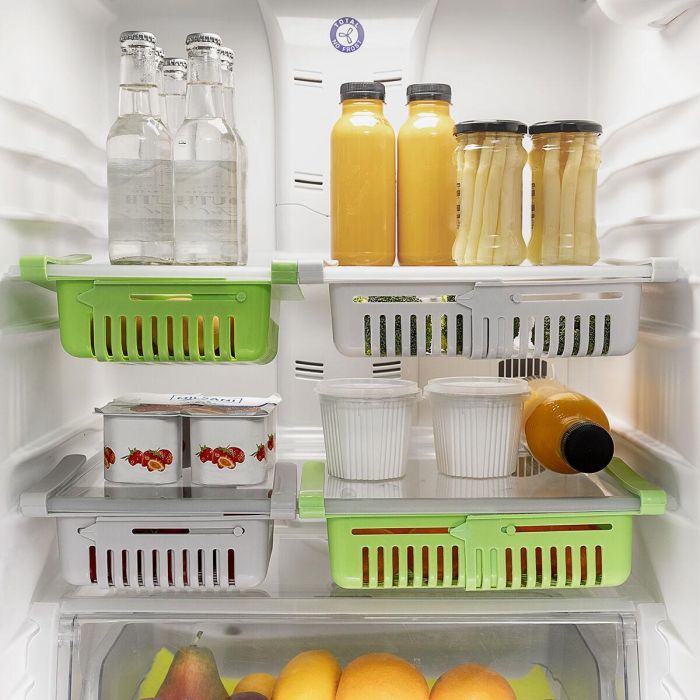 Organizador Ajustable para Nevera Friwer InnovaGoods 2 Unidades 4 Organizador Ajustable para Nevera Friwer InnovaGoods 2 Unidades 4
