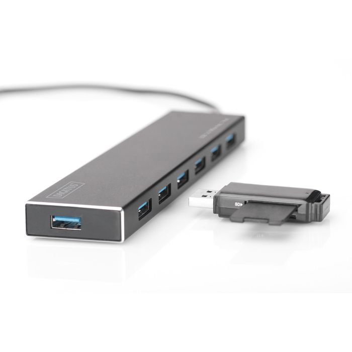 DIGITUS USB-Hub 7-Port 3.0->7xA3.0 m.Netzteil schwarz 1