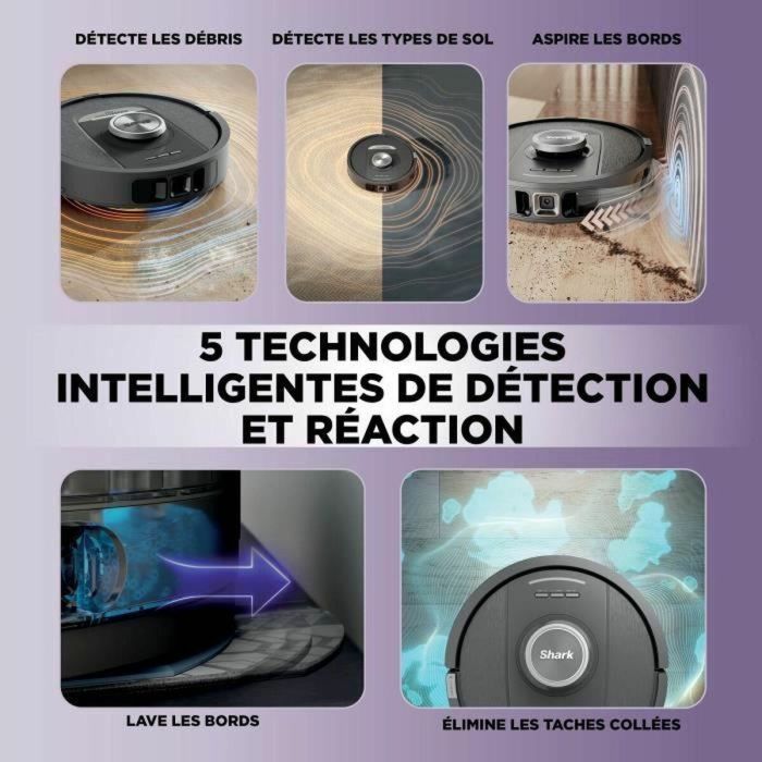 Shark SHA0622356291736 Robot aspirador y fregona con vaciado automático PowerDetect NeverTouch - 650 vatios - 2 cepillos laterales 3