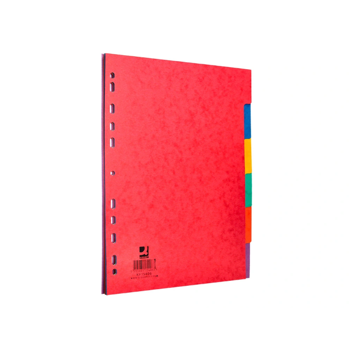 Q-connect Separador Cartulina Brillo Juego de 6 Separadores DIN A4 Multitaladro 4