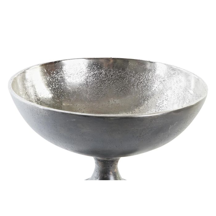 DKD Home Decor Centro de Mesa de Aluminio Moderno Colección Dole Dorado Plateado de 25x25x19 cm (Pack de 2 Unidades) 1