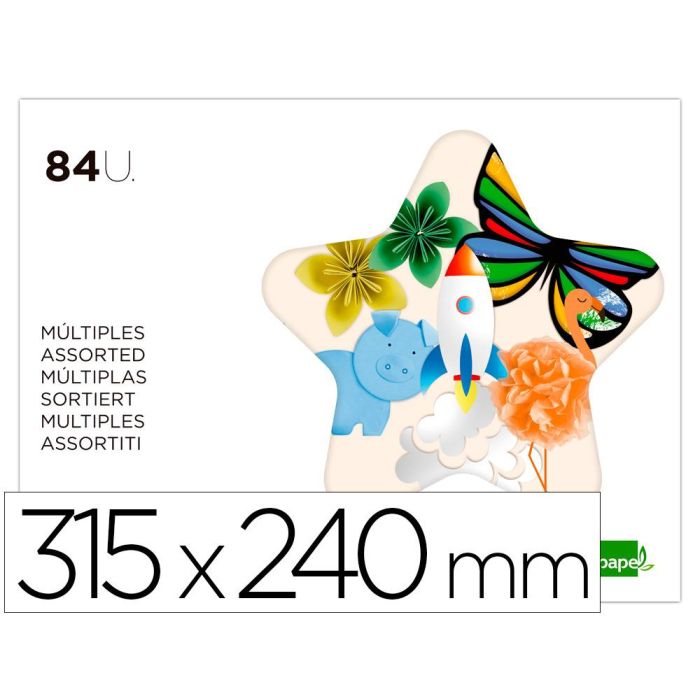 Bloc Trabajos Manuales Liderpapel Multiple 240x315 mm 84 Hojas Colores Surtidos 12 unidades