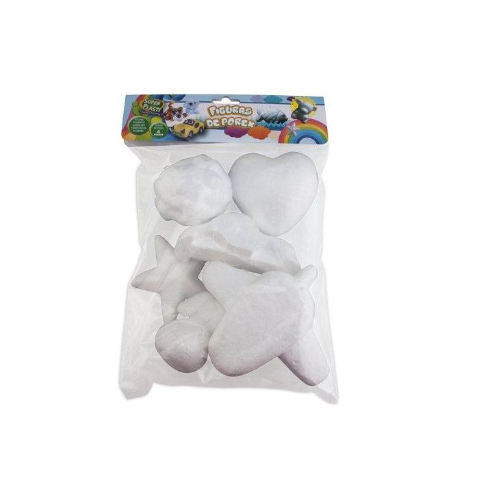 Figuras Poliespan Surtido Bolsa 6 (Estrella, Corazón, Perro, Avión, Coche, Piña) 12 unidades