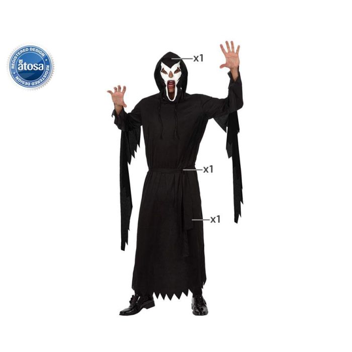 Disfraz Halloween Tenebroso Hombre Adulto Negro Talla M-L 0 Disfraz Halloween Tenebroso Hombre Adulto Negro Talla M-L 0
