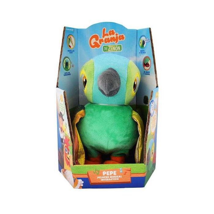 Peluche interactivo lorito pepe de la granja de zenon 34x17x13 cm 3 Peluche interactivo lorito pepe de la granja de zenon 34x17x13 cm 3