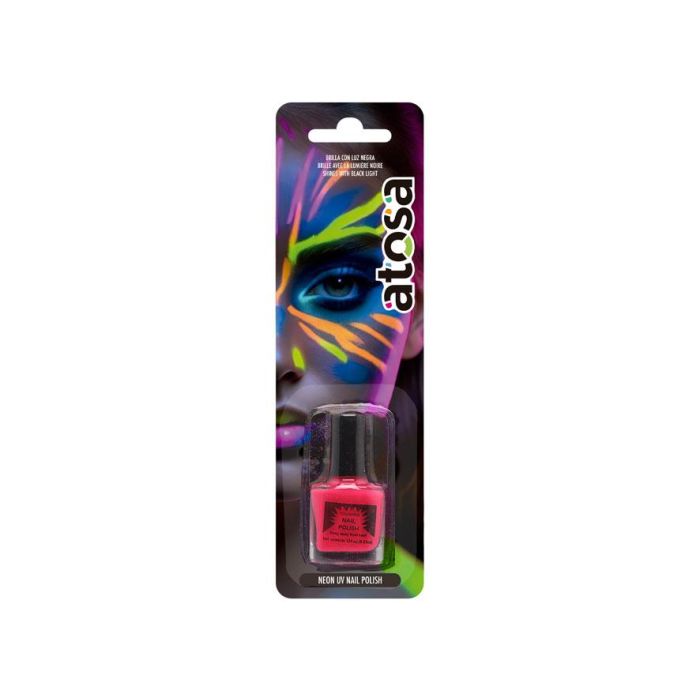 Pintauñas Neon Glow In The Dark Rosa, esmalte fluorescente bajo luz UV para fiestas y disfraces