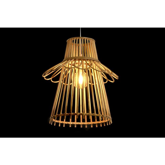 DKD Home Decor Lámpara Colgante de Techo Urban de Ratán Marrón, 40x46x40 cm. Conexión E27, 50W, 1 Bombilla 1