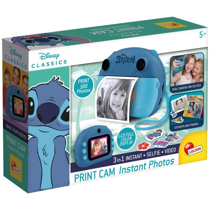 Lisciani Giochi LIS8008324107247 Cámara Instantánea PRINT CAM STITCH Lente Dual, Efectos, Marcos, Impresión Instantánea 1