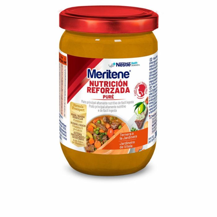 Meritene Puré de Tarro Ternera a la Jardinera 300 g. Plato Principal, Fácil Ingesta, Nutrición Reforzada para Mayores. Meritene Puré de Tarro Ternera a la Jardinera 300 g. Plato Principal, Fácil Ingesta, Nutrición Reforzada para Mayores.