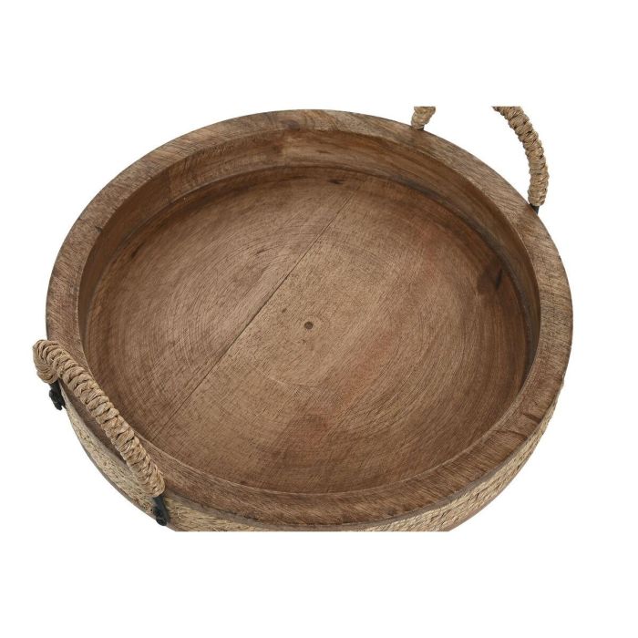 DKD Home Decor Centro de Mesa Cottage de Mango, Cuerda y Hierro Marrón, Asas, Colección Indianrope 30 x 10 x 30 cm 2