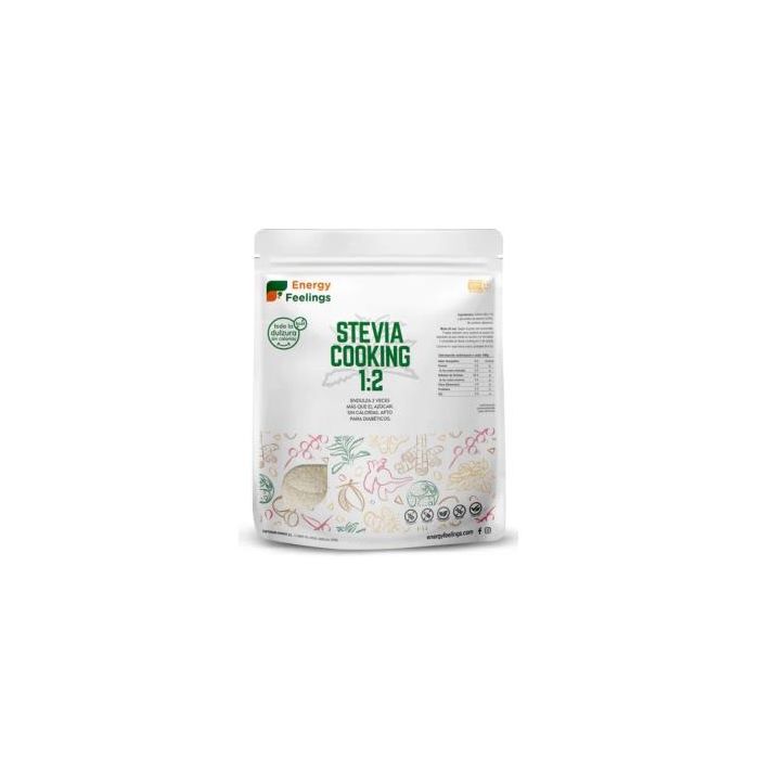 ENERGY FEELINGS Estevia Cooking 1:2 Edulcorante Eritritol y Estevia Eco, Acalórico, Apto para Diabéticos 1 Kg