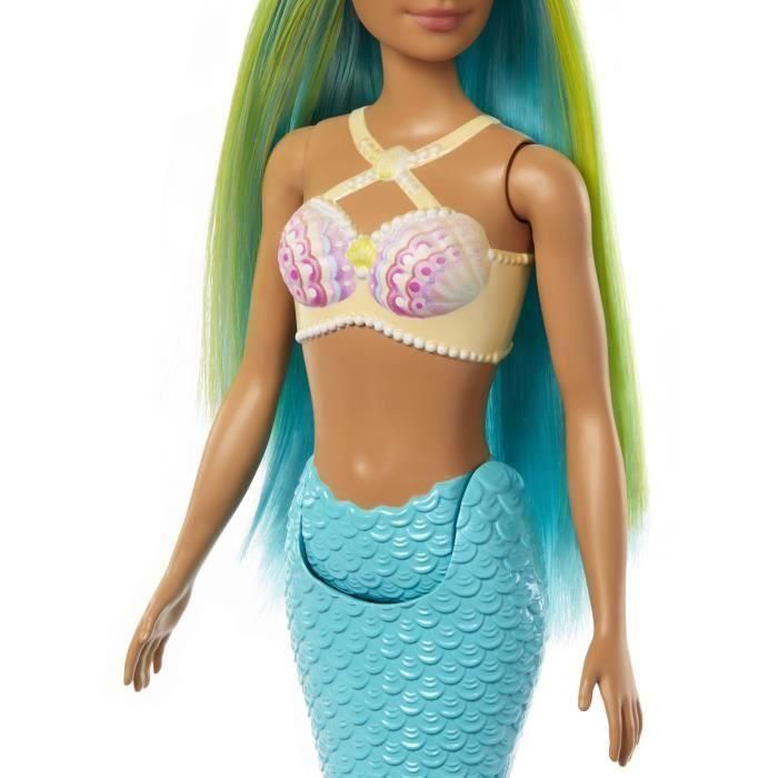 Muñeca barbie sirena con cola rígida. con diadema,corpiño de conchas y cola de colores - modelos surtidos 2