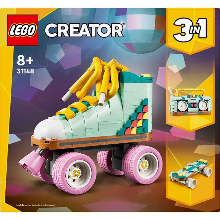 LEGO 31148 Creator Patines Retro 3en1, Set de Juguete Construible con Mini-Patineta y Boombox, Decoración Retro 11