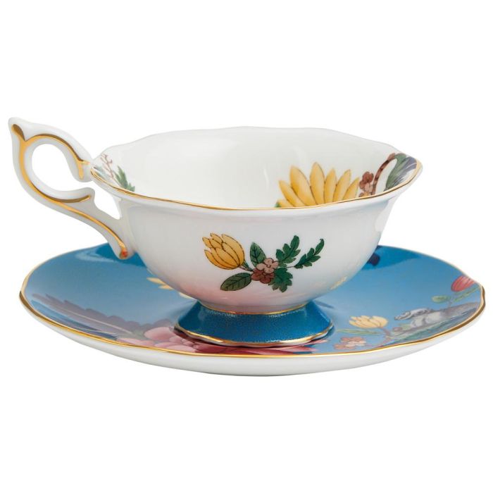 Wedgwood Taza de Té P 140 Ml Sapphire Wonderlust (4 Unidades) con Detalles de Oro de 22 Quilates 2 Wedgwood Taza de Té P 140 Ml Sapphire Wonderlust (4 Unidades) con Detalles de Oro de 22 Quilates 2