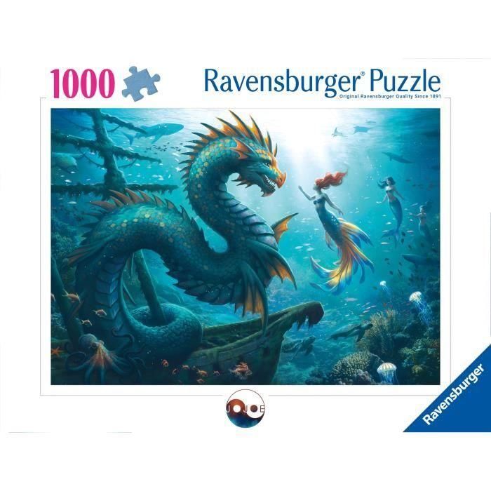 Ravensburger 12001434 Rompecabezas de 1000 Piezas Dragón, Sirena y Tortugas de Aguas Profundas para Adultos (+14 años) 1