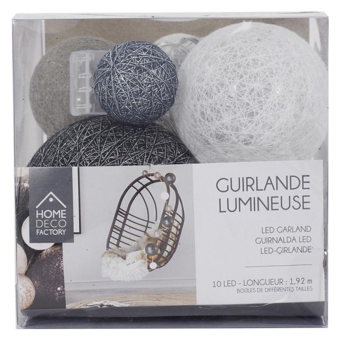 Home Deco Factory Guirnalda Luz 10 Led Gris Decorativa 192cm 1