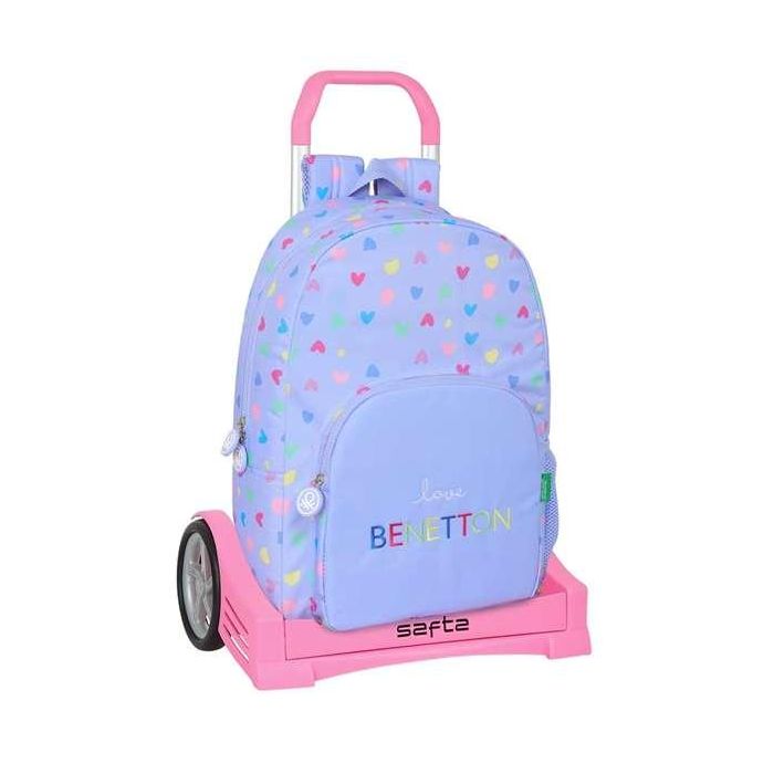 Safta Mod. 876 Mochila con Carro Evolution Benetton Lila 460x300x140 mm 0 Safta Mod. 876 Mochila con Carro Evolution Benetton Lila 460x300x140 mm 0