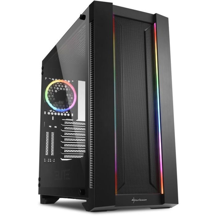 Sharkoon Elite Shark CA200M Caja PC ATX/E-ATX con Cristal Templado Negro
