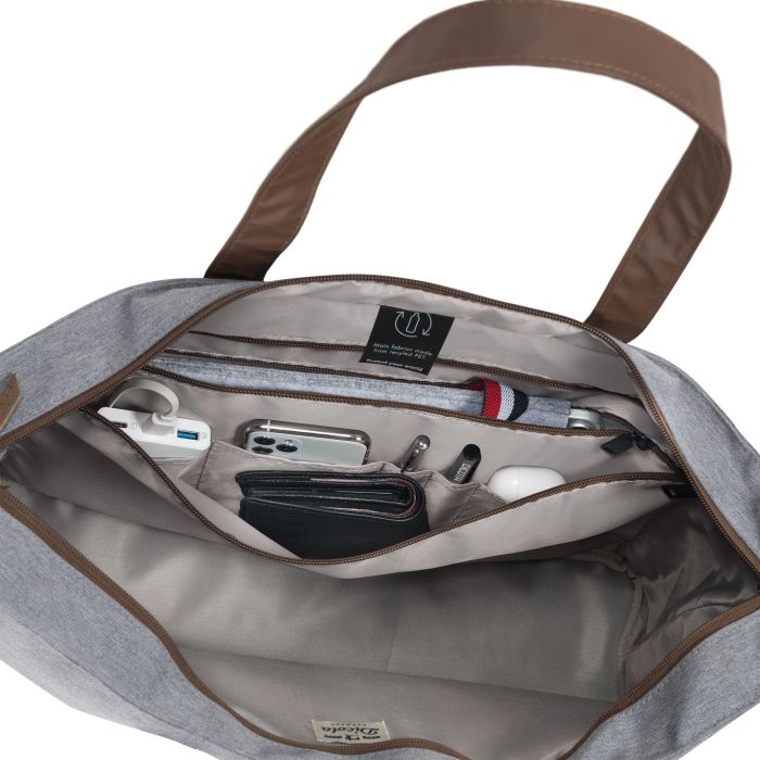 DICOTA D31978-RPET Eco Shopper Motion - Estuche de poliéster para portátil 13-14.1" (35.8 cm), gris claro, resistente al agua 6