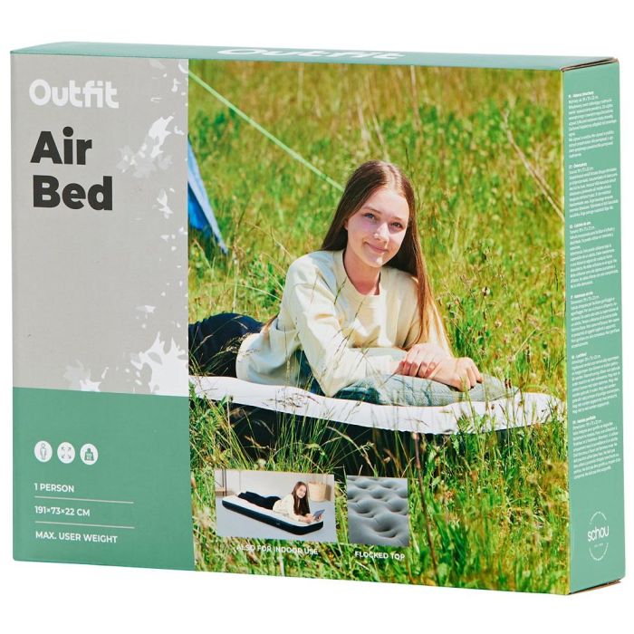 Outfit Cama de Aire Individual 191x73x22 cm Colchón Inflable para Exterior e Interior 2