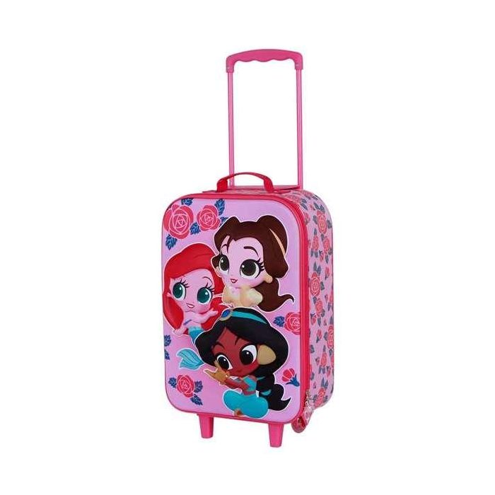 Karactermania Maleta trolley soft infantil 3D Princesas Disney Flowers 52x33x17 cm equipaje de mano 1