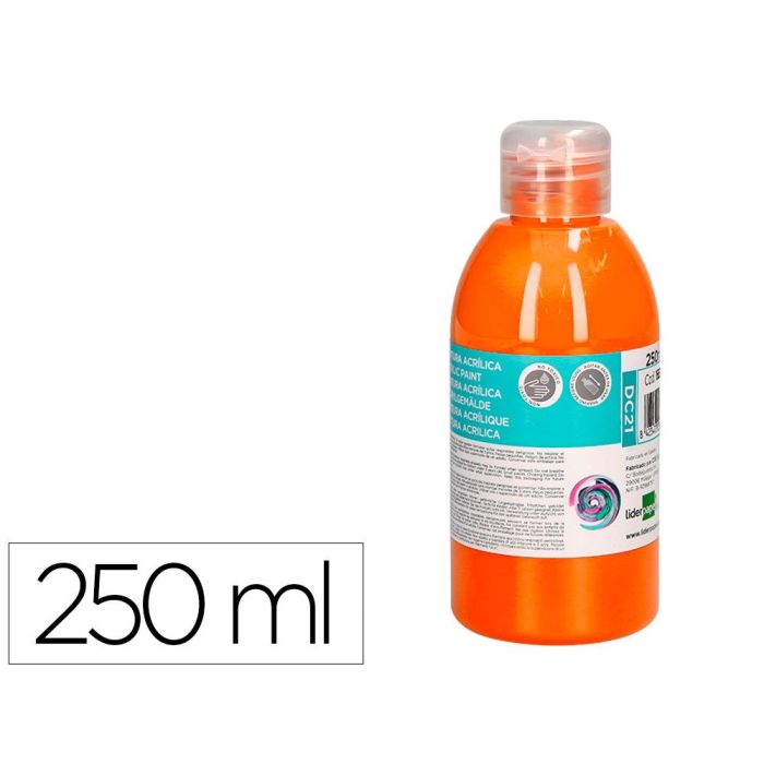 Pintura Acrilica Liderpapel Bote De 250 mL Naranja