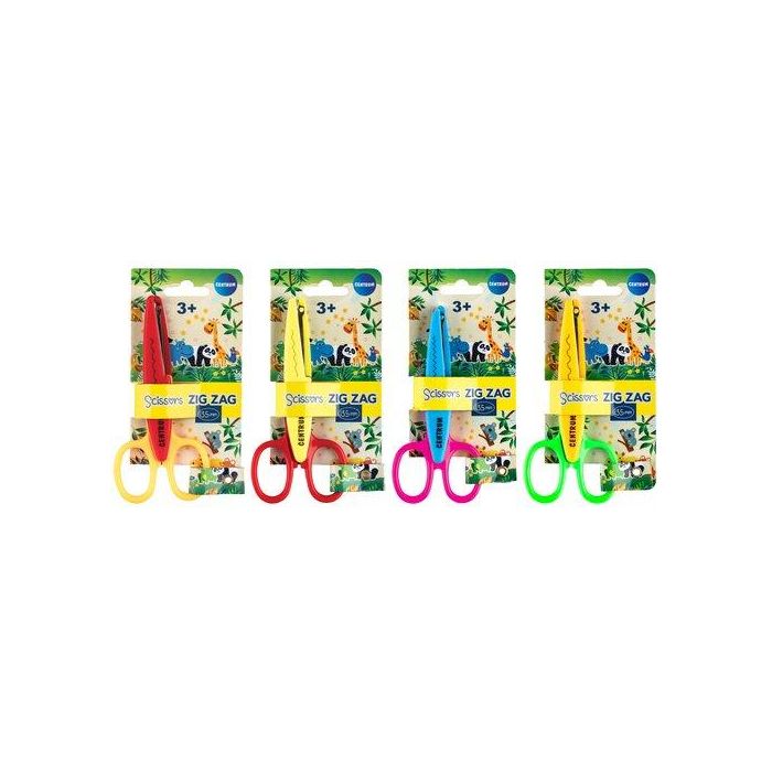Tijeras Escolares Centrum Zig-Zag 13,5 Cm. 12 unidades