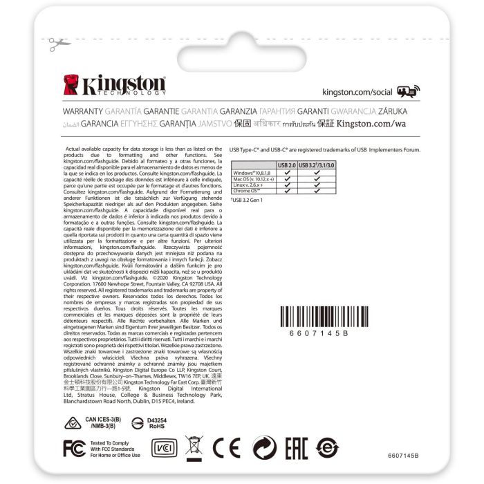 Kingston DataTraveler 70 256 GB USB Tipo C 3.2 Gen 1 Negro DT70/256GB 5