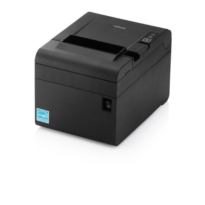 Capture High quality direct thermal printer with Ethernet, Serial and USB connection. USB cable and power supply included Capture High quality direct thermal printer with Ethernet, Serial and USB connection. USB cable and power supply included