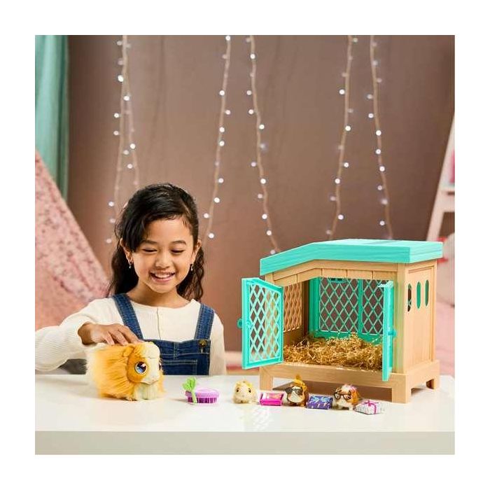 Little Live Pets Cobaya Mamá Interactiva con Casa de Lujo, +20 Sonidos y 3 Crías Bebés Sorpresa Recién Nacidas 33 cm 11