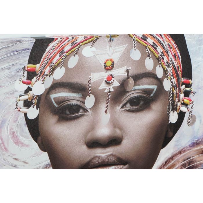 DKD Home Decor Cuadro Decorativo Colonial de Pared, Estilo Africano, Multicolor, en Lienzo y Mdf - Set de 3 Unidades, 70 x 50 x 1.8 cm 2
