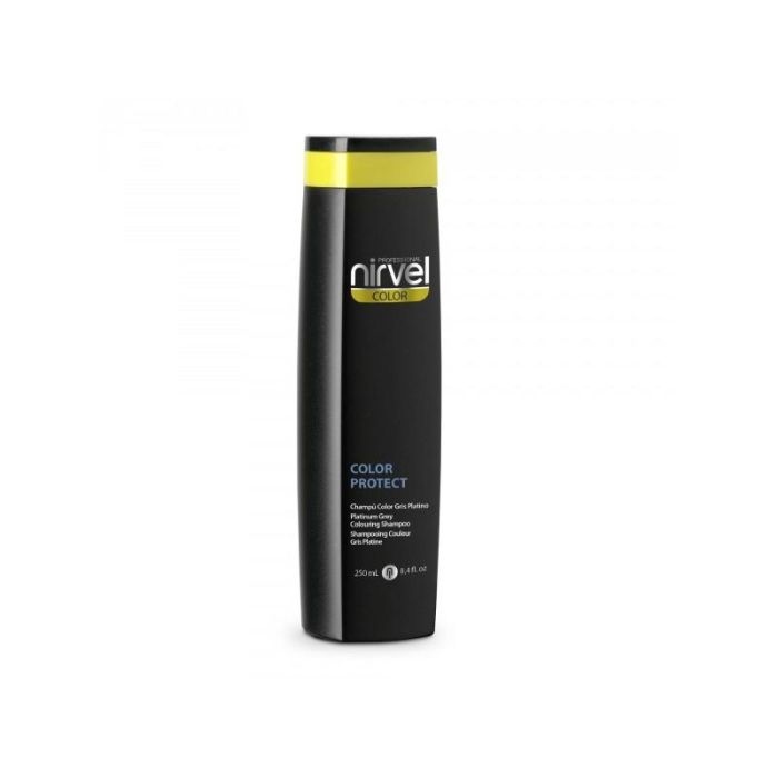 Nirvel Champú Gris Platino Color Protect 250ml para Cabello Masculino, Reaviva Colores Apagados y Mechas Claras