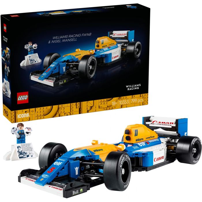 Lego FW14B Icons Set de Construcción Williams Racing Coche de Carreras Nigel Mansell para Adultos 18+ 2