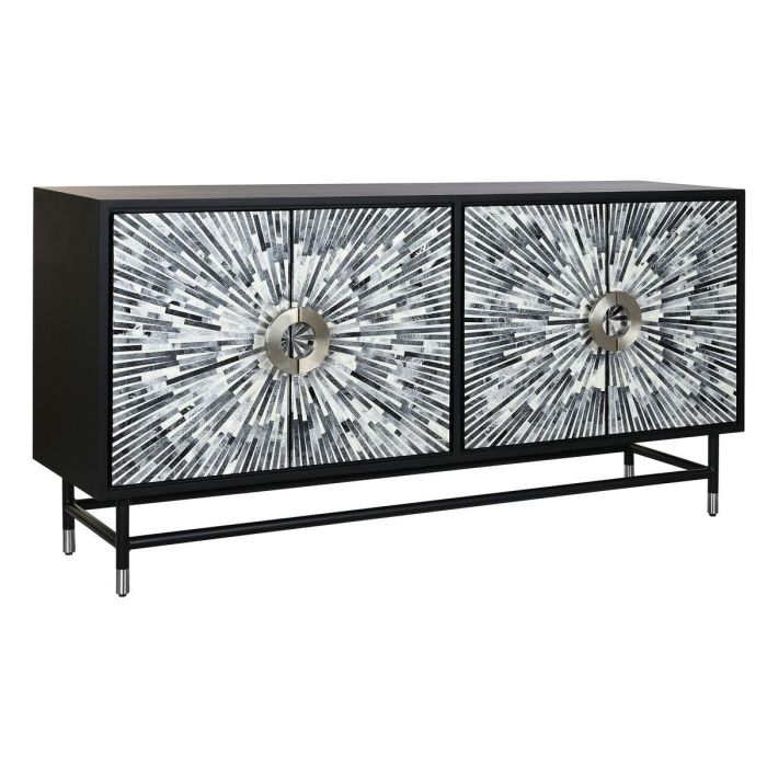 Aparador DKD Home Decor 160 x 40 x 80 cm Negro Gris Blanco Hueso Resina Madera MDF Aparador DKD Home Decor 160 x 40 x 80 cm Negro Gris Blanco Hueso Resina Madera MDF