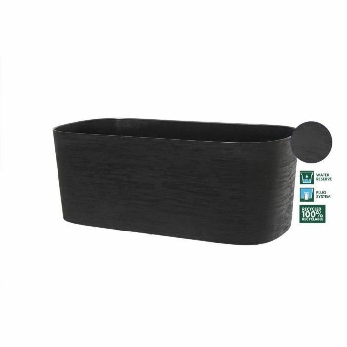 Jardinera XL con reserva de agua - GARDEN ID Respect - Negro-Antracita 80 x 38 cm - 100% residuos domésticos - 100% reciclable 2 Jardinera XL con reserva de agua - GARDEN ID Respect - Negro-Antracita 80 x 38 cm - 100% residuos domésticos - 100% reciclable 2