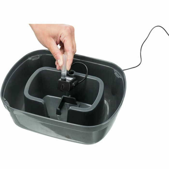 Fuente para Mascotas Trixie Polygon Blanco Gris Silicona Melamina 2,5 L 28 x 11 x 22 cm 7