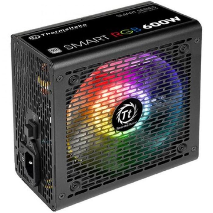 Thermaltake Smart RGB Unidad de Fuente de Alimentación para PC 600W 80 PLUS ATX 20+4 Pin con Ventilador 12cm Activo Negra 1 Thermaltake Smart RGB Unidad de Fuente de Alimentación para PC 600W 80 PLUS ATX 20+4 Pin con Ventilador 12cm Activo Negra 1