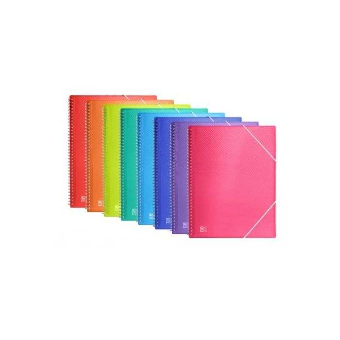 Oxford Carpeta con 60 Fundas Cristal Espiral Gomas Urban PP Colores Surtidos A4 (10 Unidades) (10 Unidades)