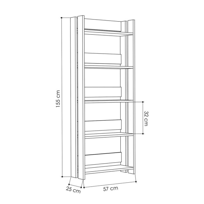 Librería Alexandra House Living Roble Madera MDP 57 x 155 x 25 cm 5 Estantes 1