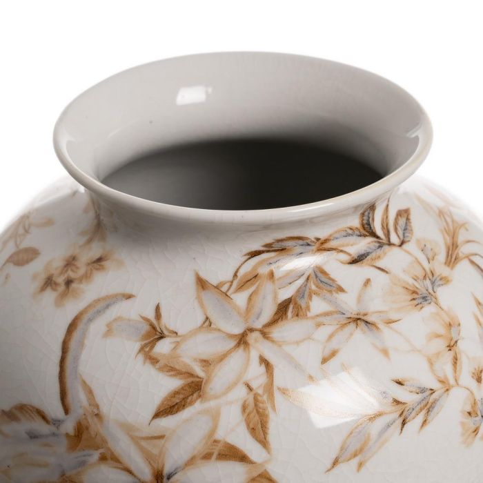 Jarrón Blanco-Marrón Porcelana 19 X 19 X 33 cm