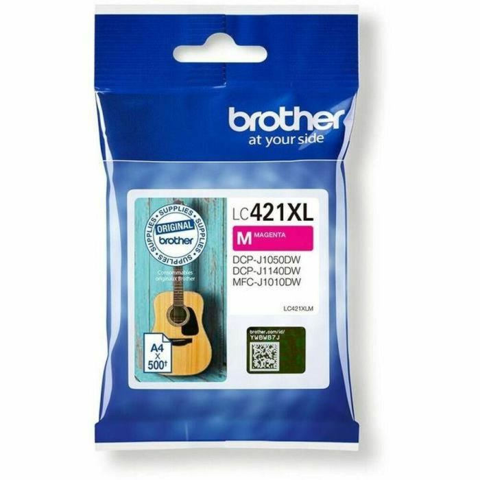 BROTHER Cartucho de tinta magenta de larga duracion LC421XLM para DCP-J1050DW / DCP-J1140DW / MFC-J1 BROTHER Cartucho de tinta magenta de larga duracion LC421XLM para DCP-J1050DW / DCP-J1140DW / MFC-J1