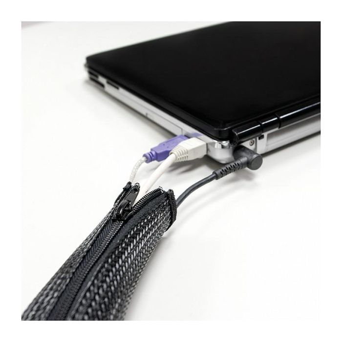 Logilink Kabelschlauch mit Reißverschluss AD: 50 mm, schw 1m 4