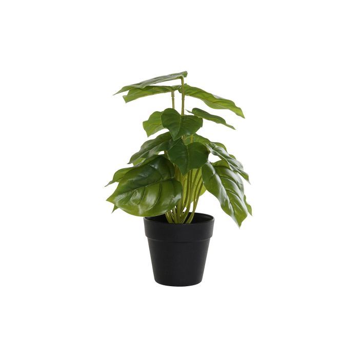 DKD Home Decor Planta Artificial Decorativa Philodendro Verde Negro de 20x30x20 cm para Decoración Interior del Hogar Fabricada en PVC y PP
