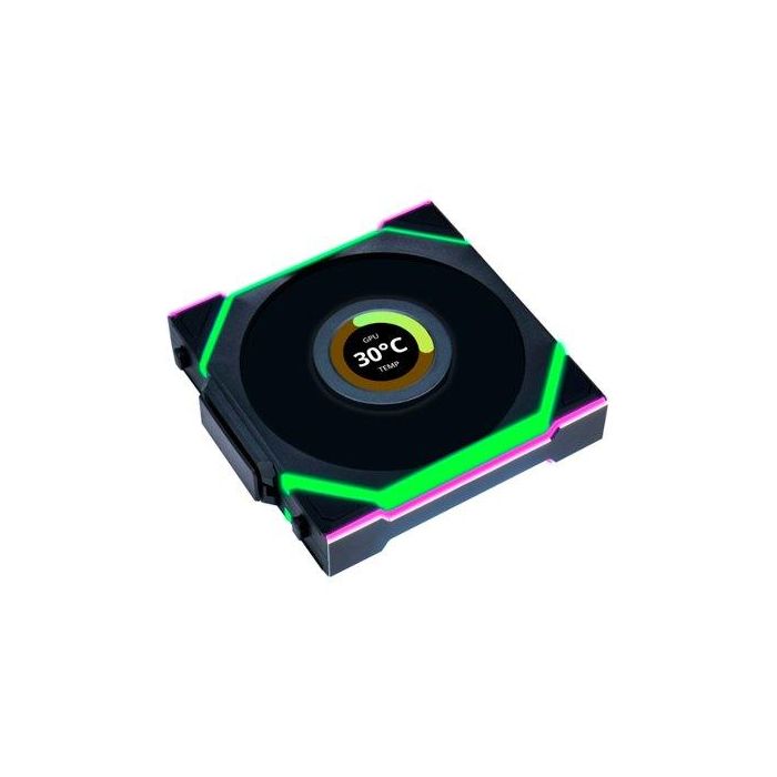 Lian Li Ventilador Unifan SL Wireless LCD BK 120x120mm Pack de 3 con Receptor y Controlador