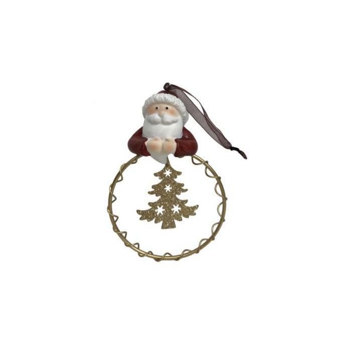 DKD Home Decor Figuras Navideñas Tradicionales de Resina, Decoración para Navidad 3x13.5x9 cm - Pack 6 Unidades Modelos Surtidos 2