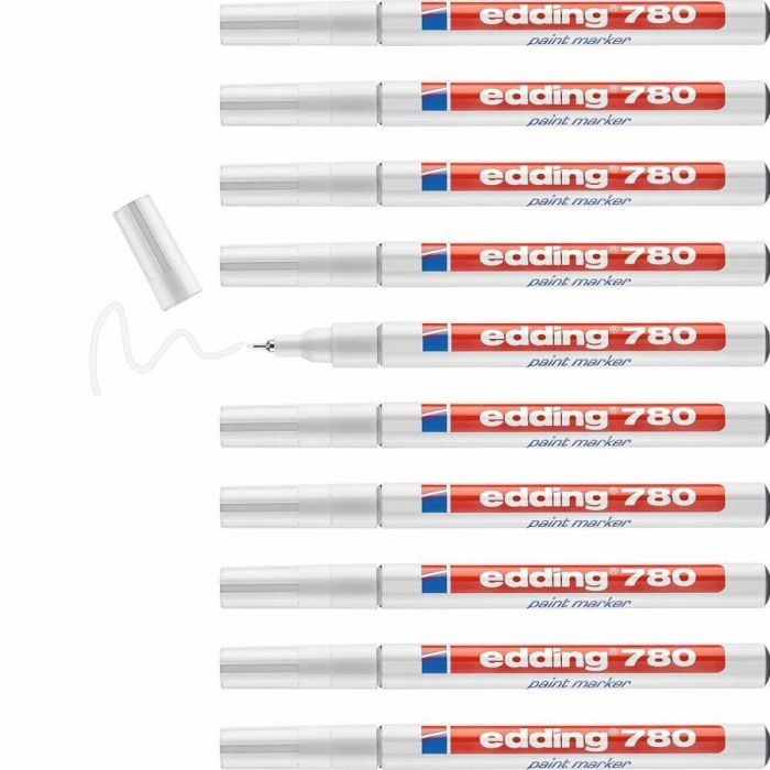 Rotulador permanente Edding 780 Blanco 10 Unidades 3