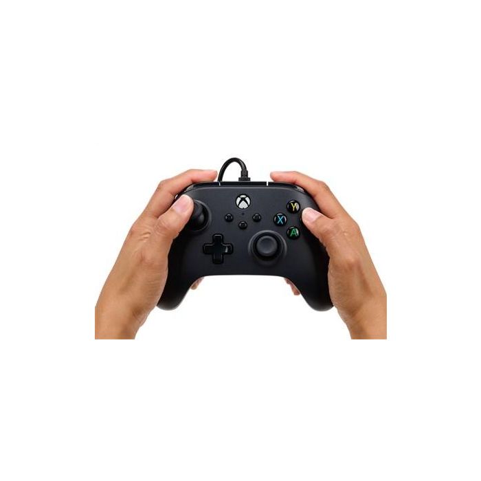 Power A 1519265-01 Mando con Cable para Xbox Series X/S, Xbox One y PC, Negro - Cable USB Extraíble 3m, Motores de Vibración 9