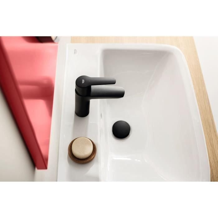 Mezclador monomando de lavabo - GROHE Start - 235512432 - Negro mate - Talla S - Caño estándar - Ahorro de agua 1