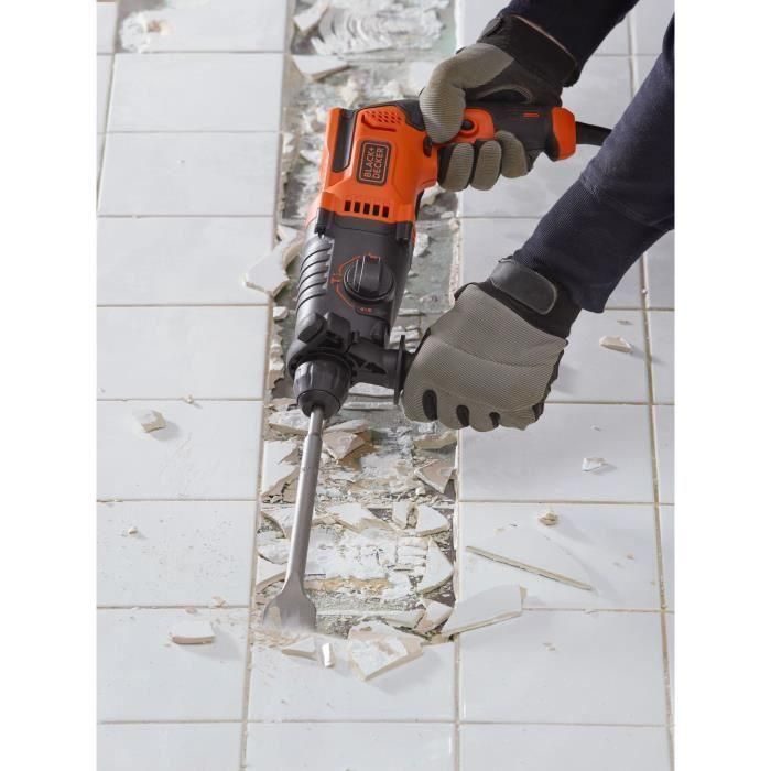 Black + Decker BEHS01-QS Taladro de Martillo SDS+ 650W, 3 Modos, 1.6 Julios, Hormigón 16mm, Incluye 2 Brocas Hormigón 3 Black + Decker BEHS01-QS Taladro de Martillo SDS+ 650W, 3 Modos, 1.6 Julios, Hormigón 16mm, Incluye 2 Brocas Hormigón 3